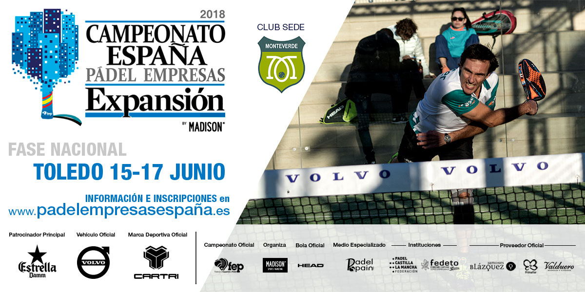 La Fase Nacional en Toledo del Campeonato de España de Empresas Expansión se celebrará en el Club Monteverde