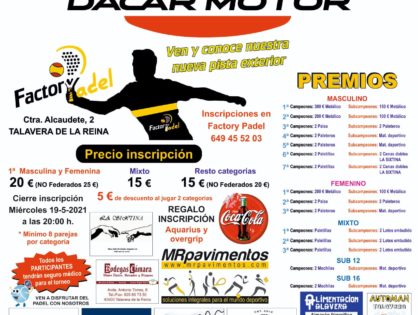 TORNEO FEDERADO FACTORY PADEL DACAR MOTOR